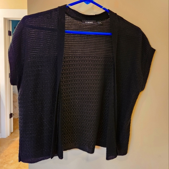 Elementz Black Cropped Cardigan - Picture 2 of 4